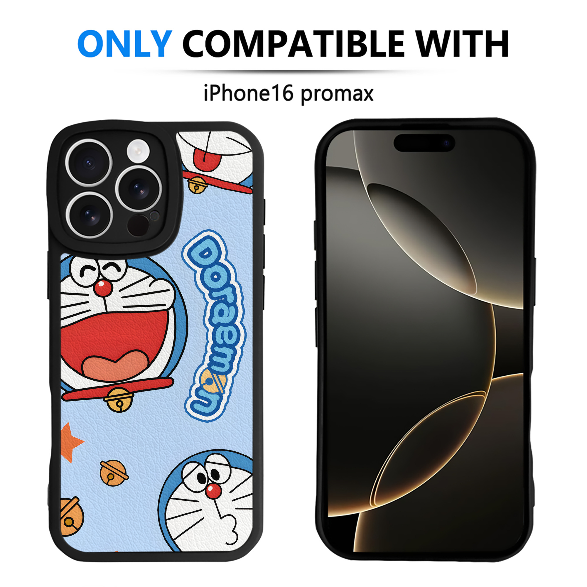 （画像用） ドラえもん Doraemon 【iPhone 16シリーズ対応】シリコンスマホケース（レザー調） 材質：シリコン